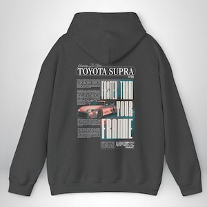 1998 Toyota Supra Retro Hoodie - Vintage JDM Fashion for Car Enthusiasts -  Nostalgic JDM Streetwear for Car Lovers