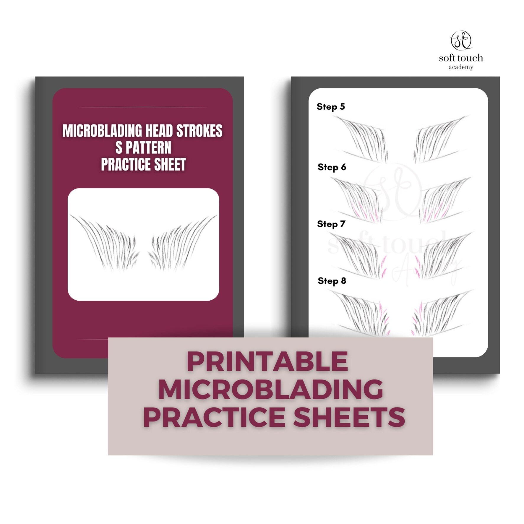 Microblading Stroke Pattern Template, Microblading Head Stroke Patterns ...