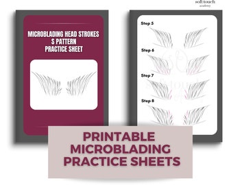 Microblading Head stroke Patterns Step-by-Step | Microblading Stroke Pattern Template | Phibrows Microblading Pattern Microblading S stroke