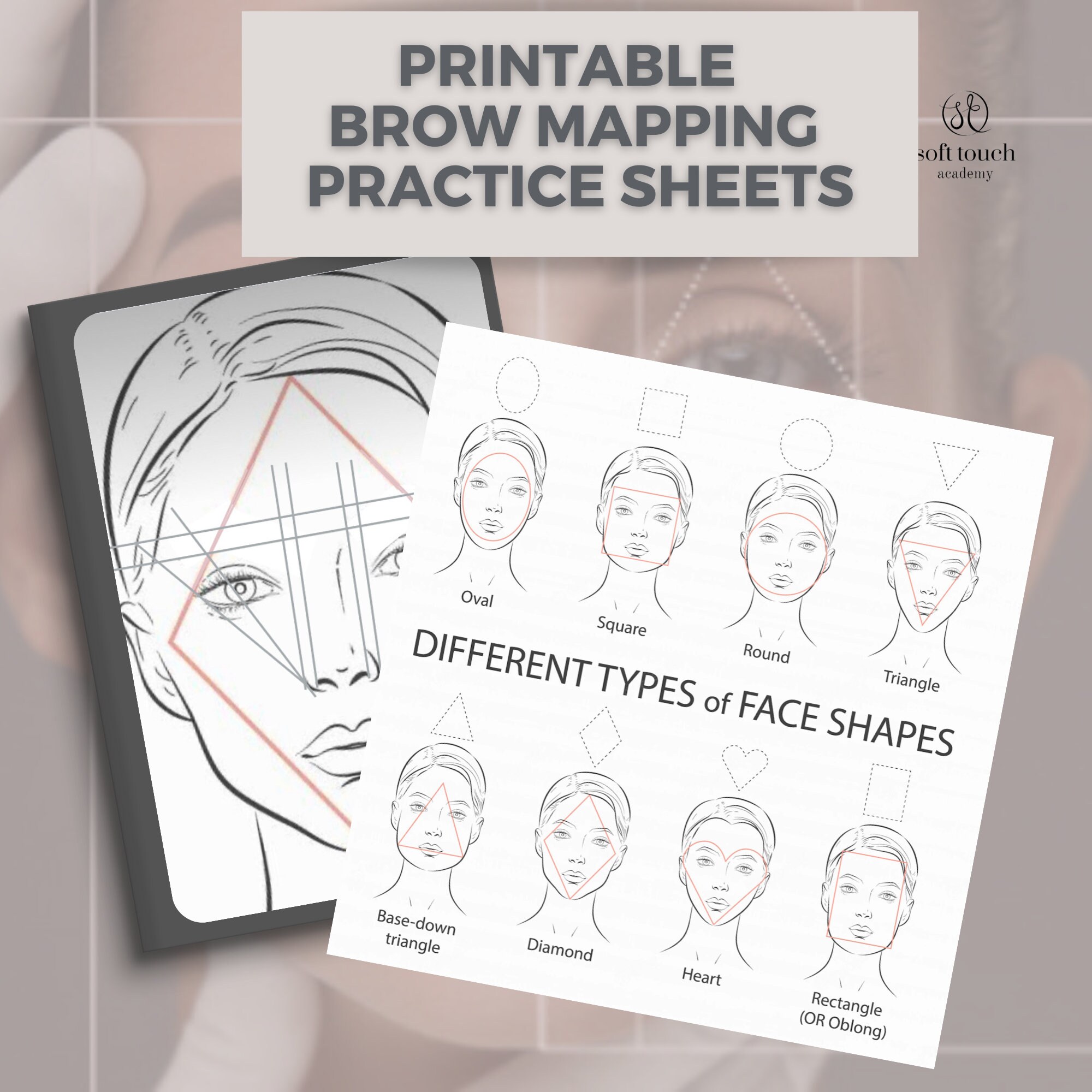 Eyebrow Mapping Practice Sheets Eyebrow Mapping Printable - Etsy Canada