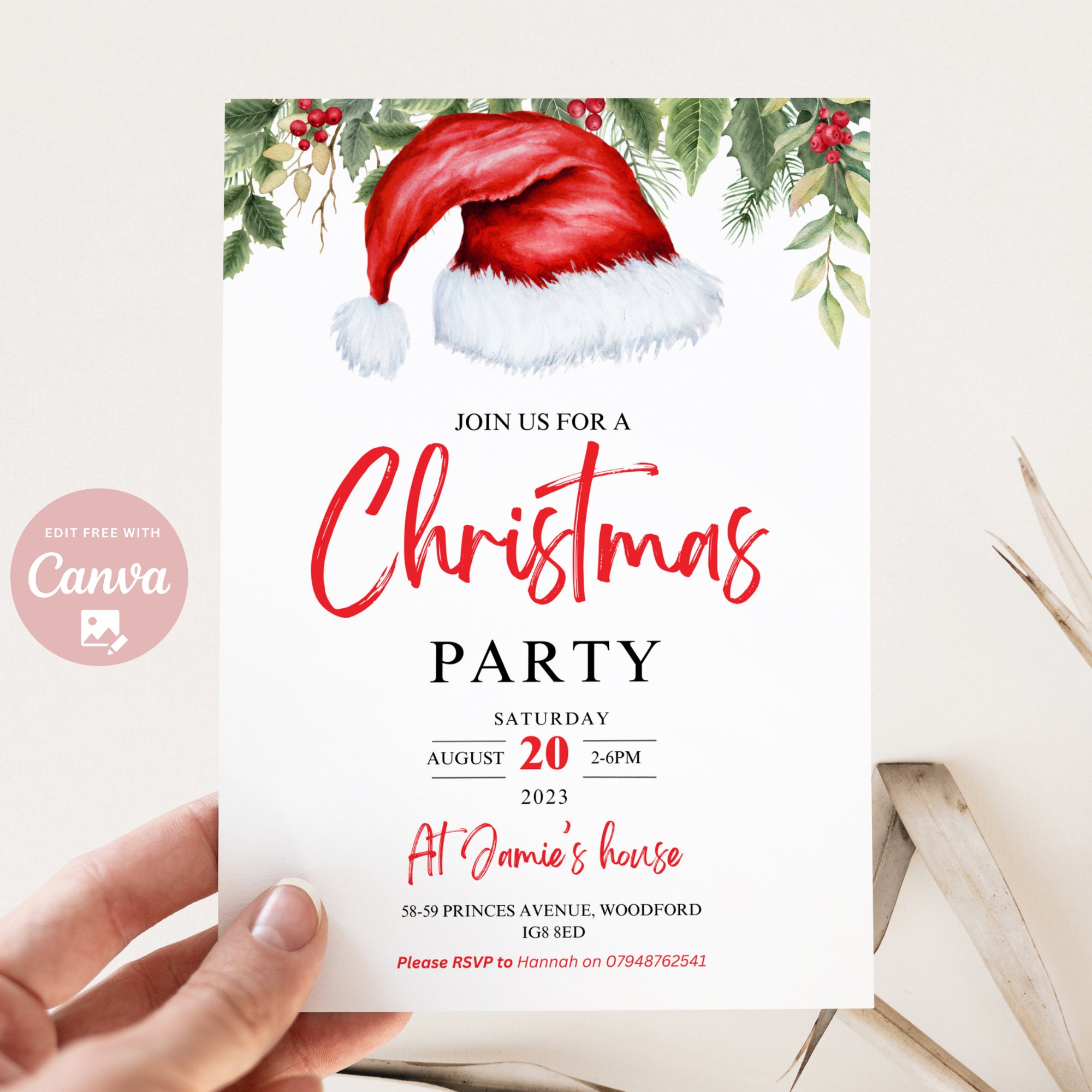 Editable Christmas Party Invitation Christmas Party Invite Christmas ...