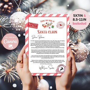 Editable Personalized Kids Letter from Santa Claus From The Desk of Santa Christmas Eve North Pole Mail  Instant Download Printable Template