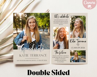 Editable Graduation Invitation 2024 Modern Graduation Announcement, Senior High school Graduation Party, Gender neutral Graduation Invite