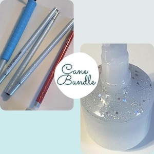 Custom Generic “Twinkle” White Cane Bundle – Cane and Matching Tip Set - Aluminium Generic Canes