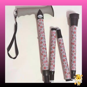 Custom Standard Strawberry Walking Cane – Adjustable Drive Medical Folding Mobility Cane (For Sighted Users)