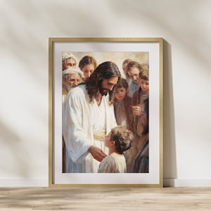 DIGITAL DOWNLOAD Jesus Healing the Sick - Spiritual Artwork for Home Decor, Religious Gifts - Instant Access
