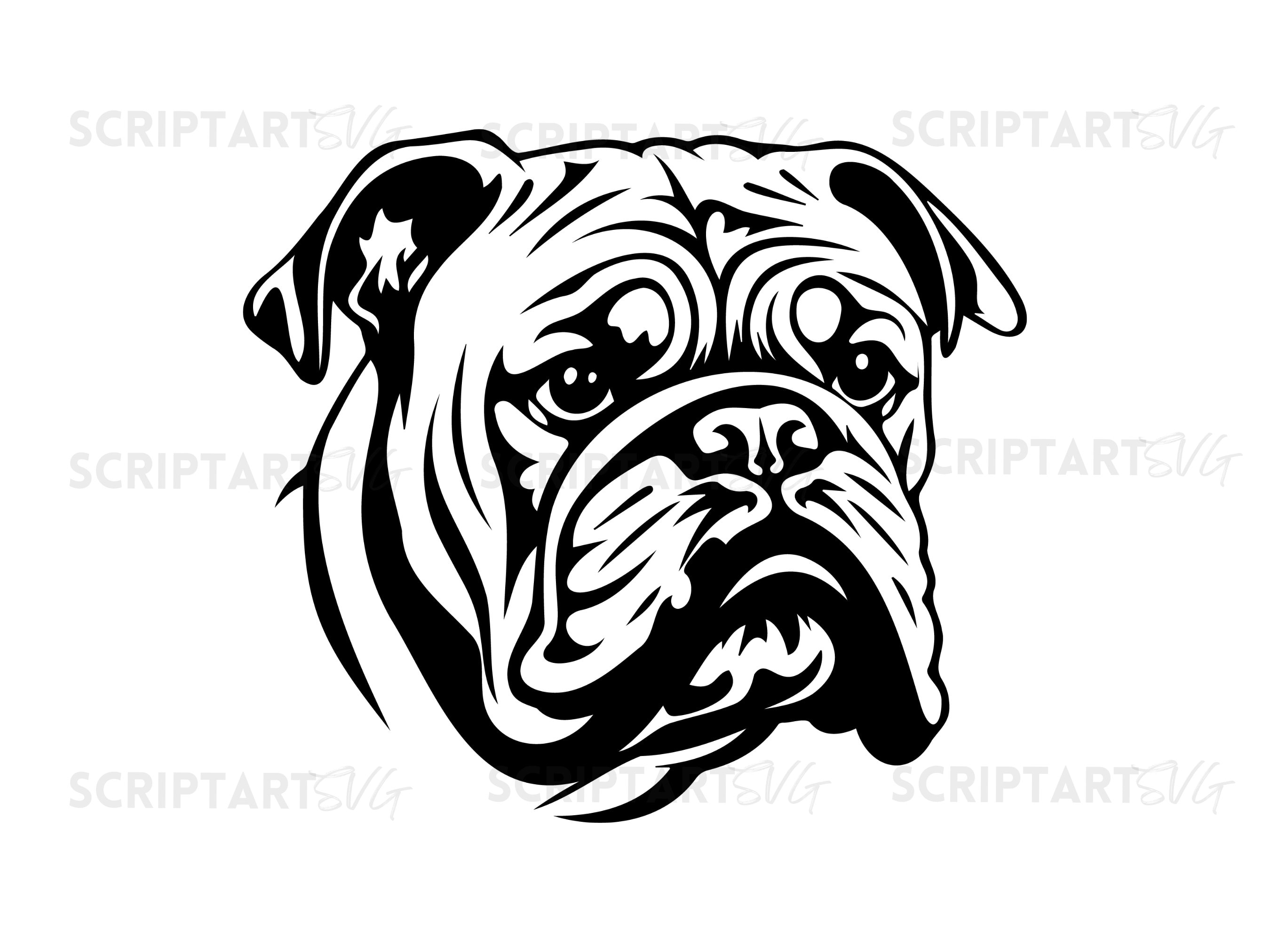 Bulldog Head SVG File Silhouette Bulldog Profile Vector Images Clipart ...