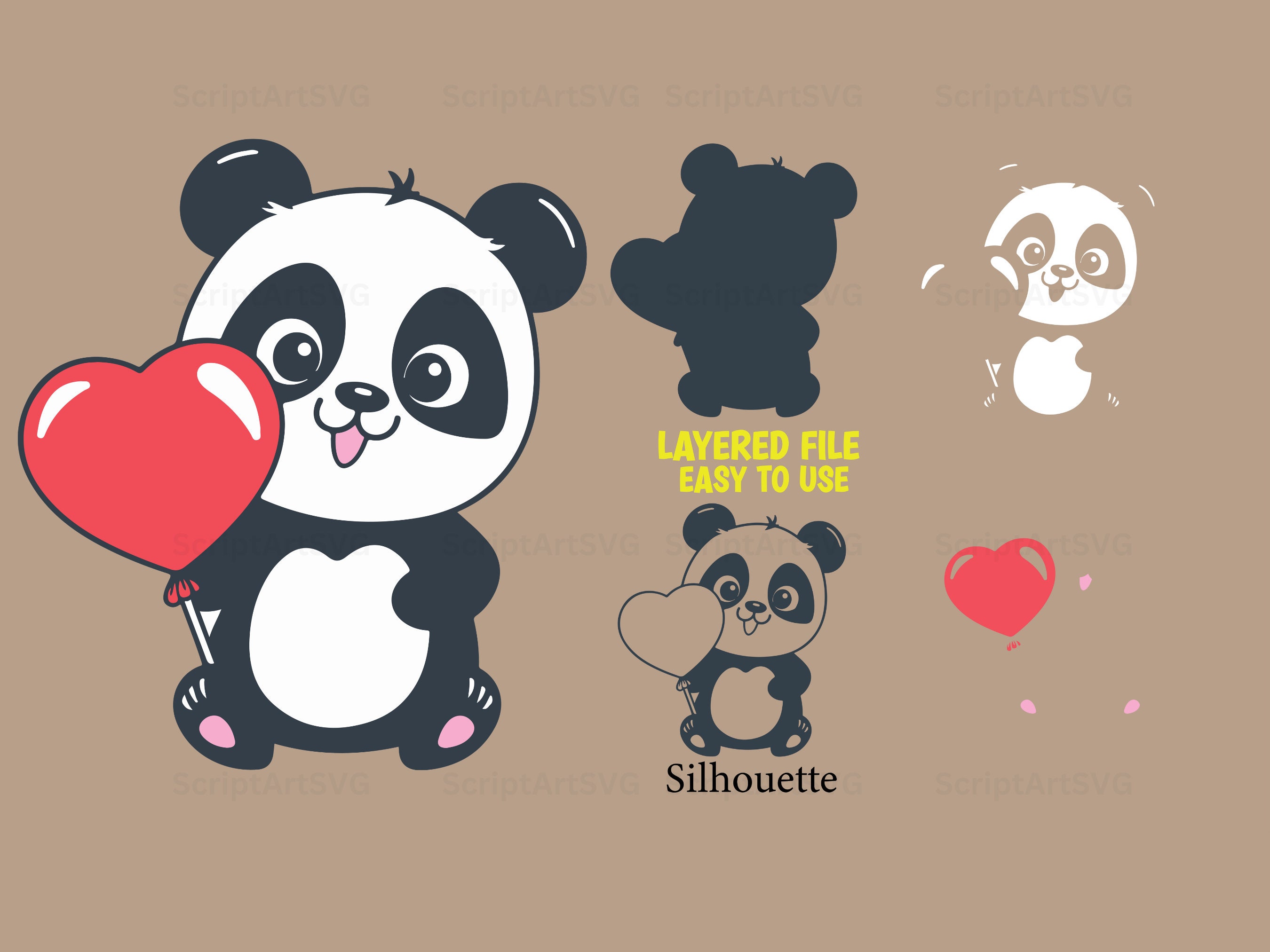 Panda Bear SVG Bear Cut File Cute Panda SVG Baby Shower Panda SVG Panda ...