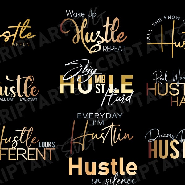 Hustle Bundle SVG PNG Hustle Hard Svg Wake Up Hustle Repeat Stay Humble Hustle Hard Svg Motivational Svg Insiprational Svg Cut File PNG File