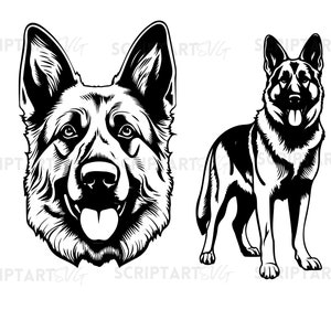German Shepherd SVG File Silhouette German shepherd Profile Vector Images Clipart Dog SVG Image for Logo