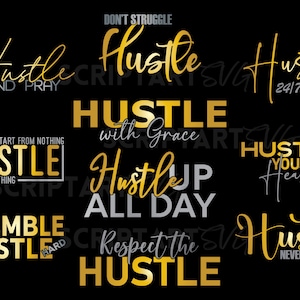 Hustle Bundle 2 SVG PNG Respekt die Hustle svg Bleib bescheiden Hustle Hard svg Hustle svg Motivations-Svg Insiprational Svg-Schnittdatei PNG-Datei
