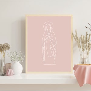 Mary Minimalistic Pink Art Print