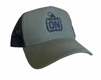 Truckers Cap - Soldier On Coffee Co logon- Embroidered