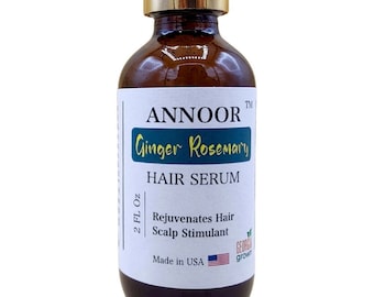 Annoor Ginger Rosemary Hair Serum | 2 Fl Oz - Nourish, Strengthen, Shine, and Revitalize for Healthy Hair Growth and Scalp Renewal