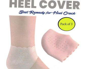 Gel Heel Protectors, Heel Pain and Cracked Heels Relief Pads, Blister Prevention Cushions (Pack of 3)