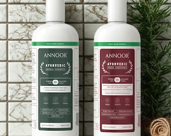 Ayurvedic Herbal Shampoo and Conditioner Set, Sulfate-Free Hair Care (500ml)