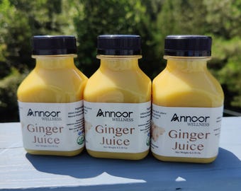 Organic Ginger Juice: Raw, Strong Concentrate - 8.5 Fl Oz