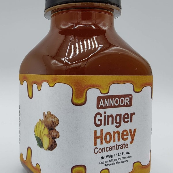 Ginger Honey Syrup By Annoor | 8.5 Fl Oz | NFC | Raw Wildflower Honey and Cold Press Ginger Juice | No Pulp | Use in Tea Coffee Health Shots