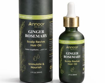 Ginger Rosemary Scalp Revive Hair Oil, Natural Organic Blend, Stimulate Nourish