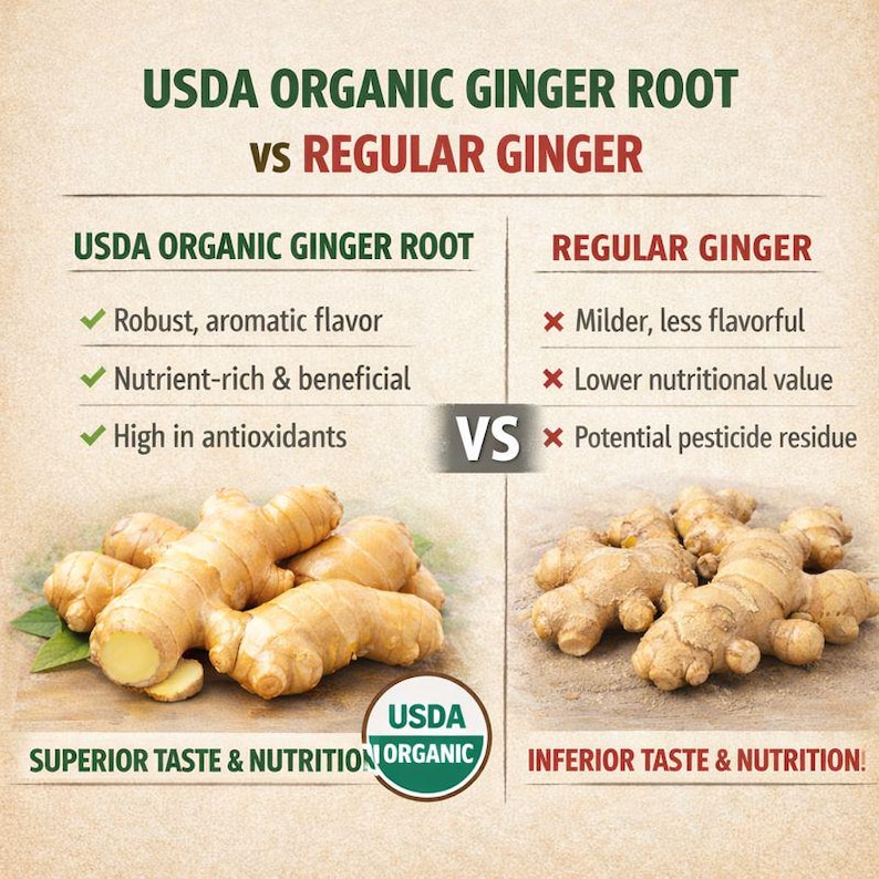 Organic Fresh Ginger Root – USDA Certified Rhizome for Cooking, Tea, Juicing, Planting image 6