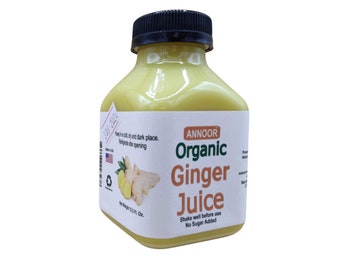 Organic Ginger Juice by Annoor | 8/32 Fl Oz | NFC | Raw, Strong, Concentrate and No pulp. Use for Spicy & warming kick. Very Soothing.