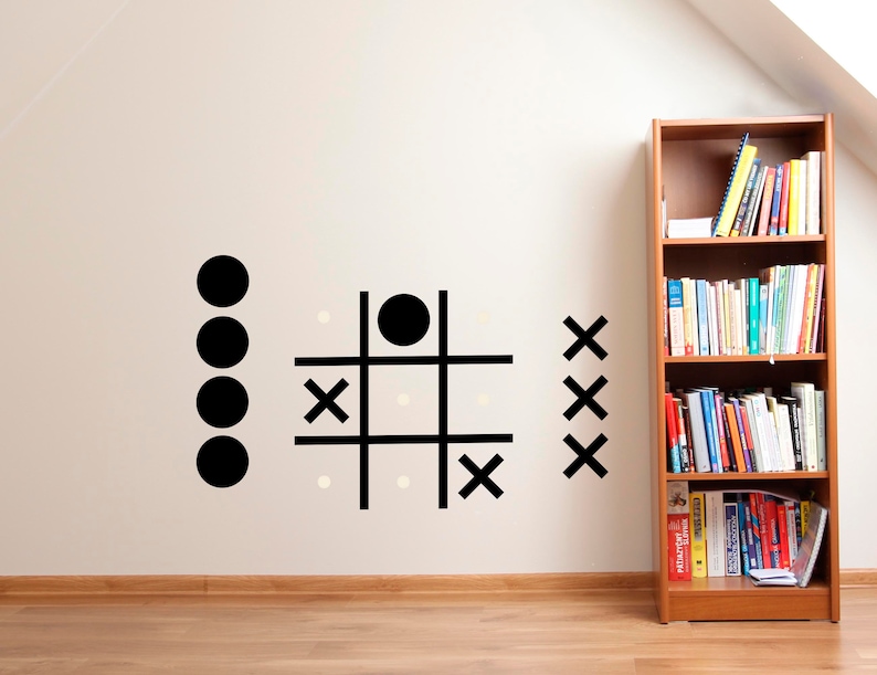 Tic-Tac-Toe Game Wall Art Tic Tac Toe Playroom Kids Game Games for Family Time Noughts and Crosses Game Board Game Baby Friendly image 3