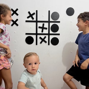 Tic-Tac-Toe Game Wall Art Tic Tac Toe Playroom Kids Game Games for Family Time Noughts and Crosses Game Board Game Baby Friendly image 2
