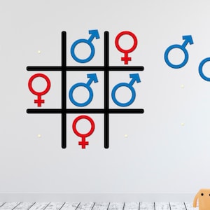 Gender Reveal Tic Tac Toe Board Game Rustic Wooden Gender Reveal