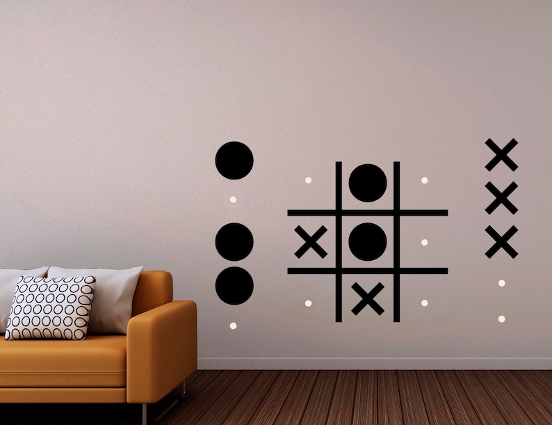 Tic-Tac-Toe Game Wall Art Tic Tac Toe Playroom Kids Game Games for Family Time Noughts and Crosses Game Board Game Baby Friendly image 4