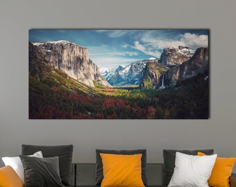 El Capitan Yosemite Valley National Park Wall Art Canvas, Mountain Poster, Canvas  Wall Art for Living Room