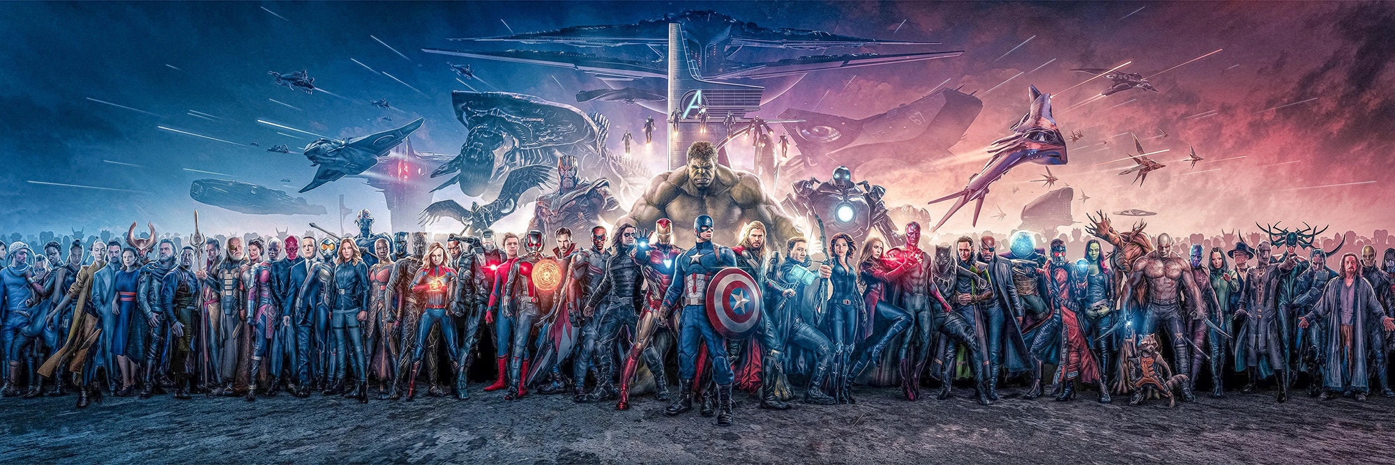 All Marvel Heroes Characters Canvas Wall Art, Avengers Canvas Wall Art