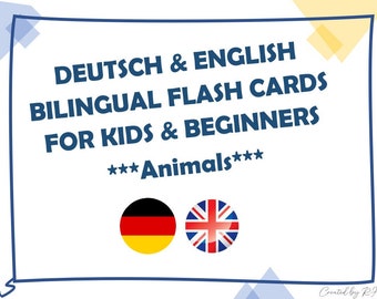 Bilingual Flash Cards German and English for Kids and Beginners