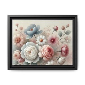 Floral Matte Canvas Print, Elegant Artwork for Home Decor, Flower Wall Art, Framed Floral Decor, Gifts for Her, Spring Decoration