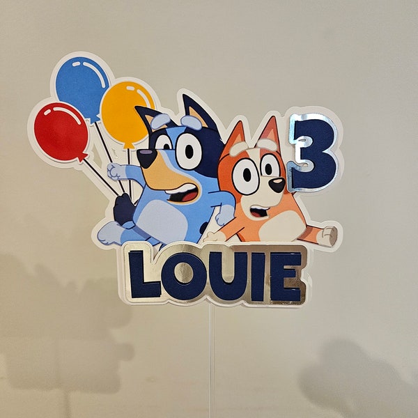 Personalised bluey cake topper