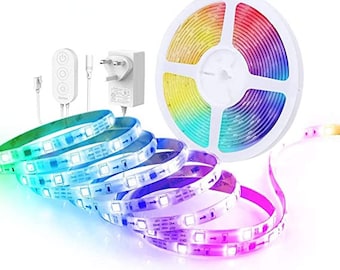 LED Strip Lights, 5m LED Lights for Bedroom with Smart App Bluetooth Control, Music Sync Colour Changing LED Lights for Bedroom