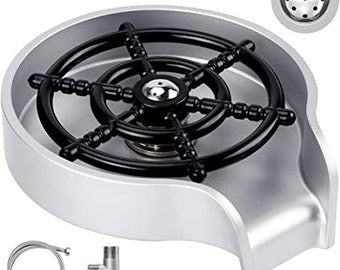 Automatic Cup Washer Glass Rinser Faucet Glass Washer，Kitchen Sink Automatic Flushing Device Quick Rinser for Glasses