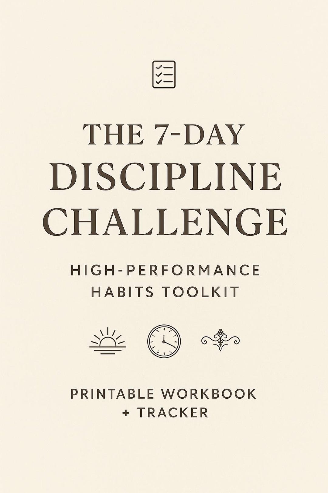 7-day Discipline Challenge Workbook | Printable High-performance Habits ...