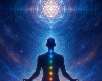 Celestial Energy Frequency – Chakra Meditation Digital Art Print (Instant Download)