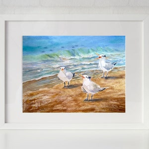 Watercolor Shore Birds on the Beach Giclee Prints Wall Art and Card ...