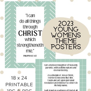 Young Womens Theme Posters, 2023 Youth Theme Posters, Young Womens, 2023 Youth Theme Resources
