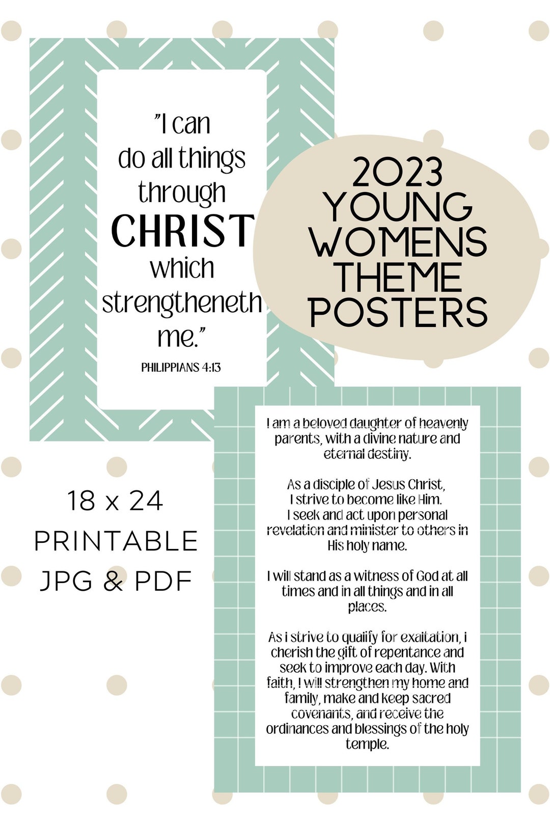 Young Womens Theme Posters, 2023 Youth Theme Posters, Young Womens