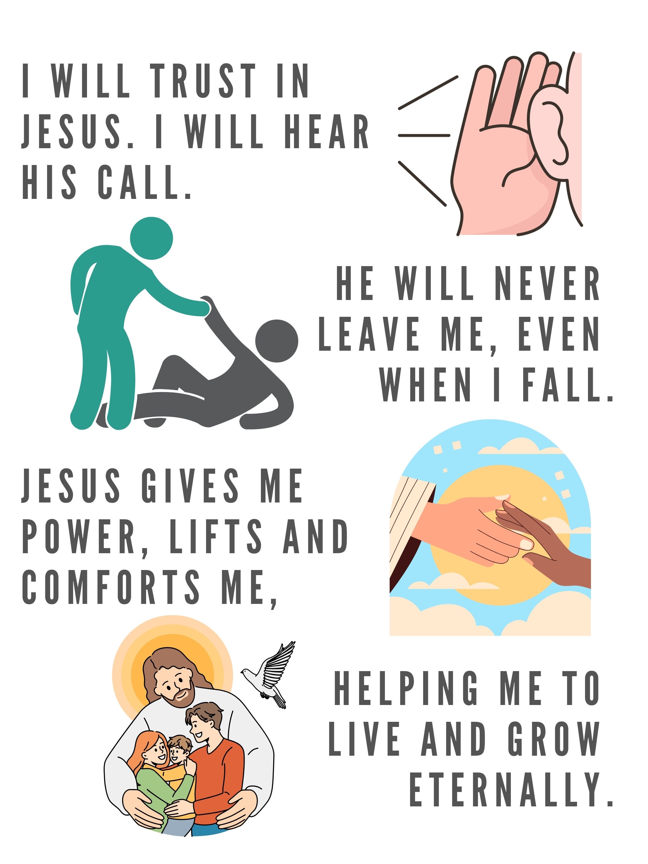 I Will Walk With Jesus Printable, Primary Music, LDS Primary Songs, New ...