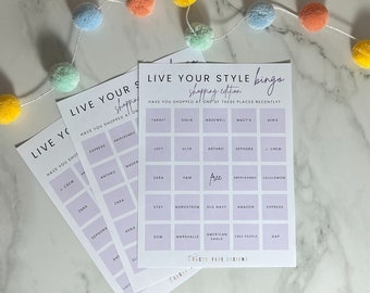 Digital Download Bingo Card Shopping Game Download Bridal Shower Bingo For Girlfriend Party Digital Bingo Cards Style Bingo Printable Game