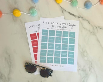 Digital Download Bingo Card Summer Game Download Bridal Shower Bingo For Girlfriend Party Digital Bingo Cards BBQ Bingo Printable Game