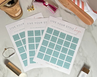 Digital Download Bingo Card Fashion Game Download Bridal Shower Bingo For Girlfriends Party Digital Bingo Cards Style Bingo Printable Game