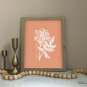 Oktober Geburtsmonat Blumen Kunstdruck Ringelblume Strichzeichnungen für Oktober Geburtstag Blumen Kunstdruck Handskizze Blumen Kunstwerk Französischer Blumen Kunstdruck