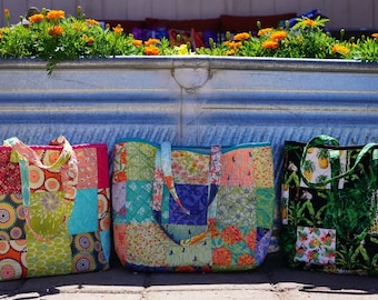 Handgemachte gefütterte Einkaufstasche