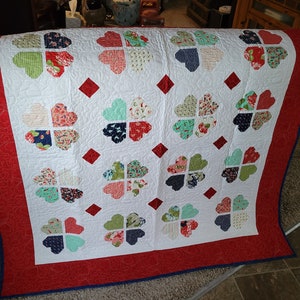 Hearts patchwork Quilt for Sale