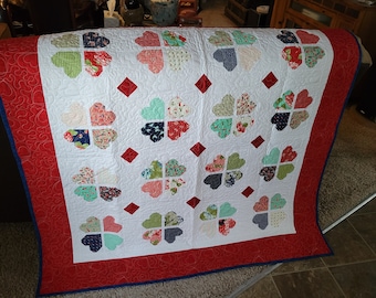 Herzchen Patchwork Quilt: Früher Vogel Stoffe