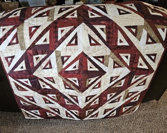 Barn Raising Baumwoll Quilt: 43 "x 43" Gewebe